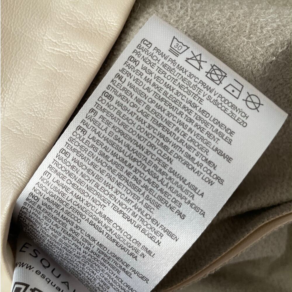 EsQualo super soft vegan leather shirt dress cream size 4 - Picture 12 of 14